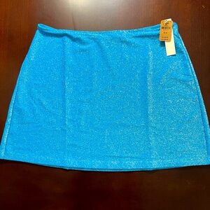 NWT Victoria’s Secret Blue Glitter Bathing Suit  Cover-up Skirt Sz M